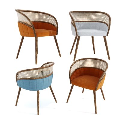 北欧自然风藤编休闲椅