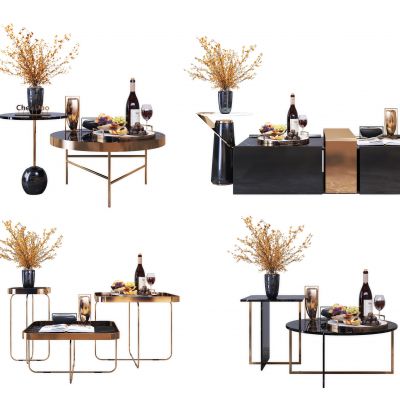 现代茶几摆件 花瓶 装饰品 边几