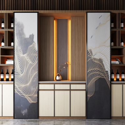 新中式多功能酒柜