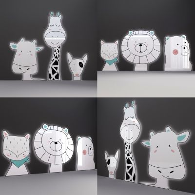 现代卡通动物墙饰