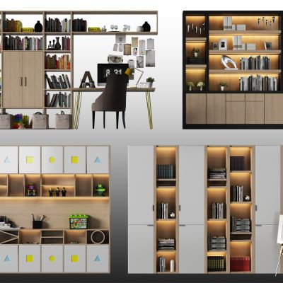 现代书柜儿童书柜装饰边柜