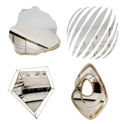 现代装饰镜子墙饰组合