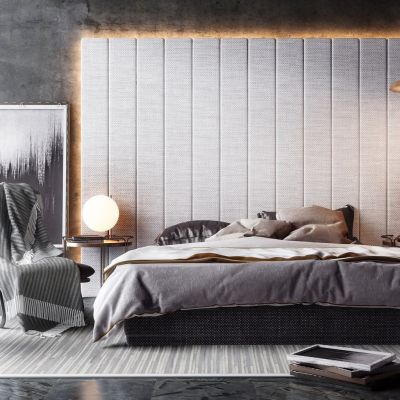 现代双人床床品组合