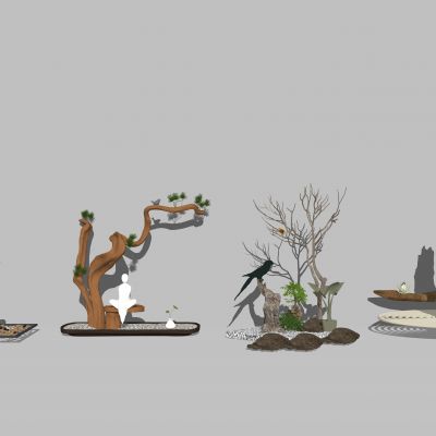 新中式景观小品 园艺 水景