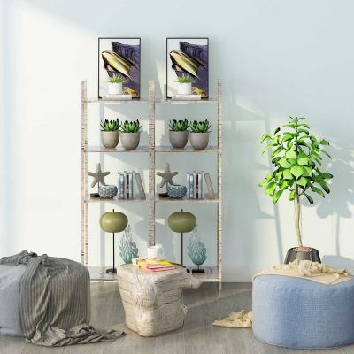 现代矮凳搭布边几置物架盆栽组合