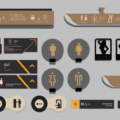 现代商城指示牌 卫生间导标