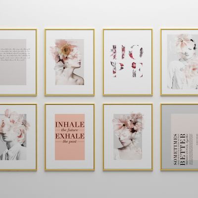 现代北欧 女性花儿魅力装饰挂画