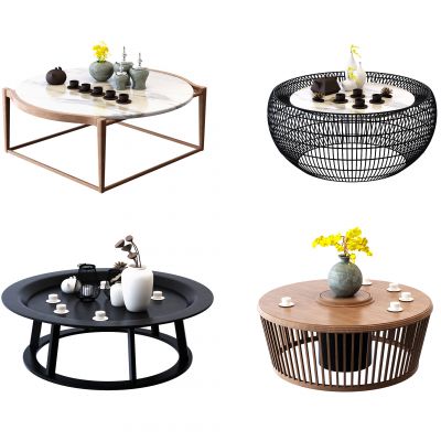 新中式禅意圆形茶几