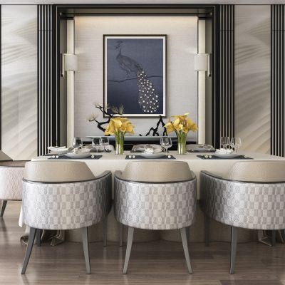 现代餐桌椅组合