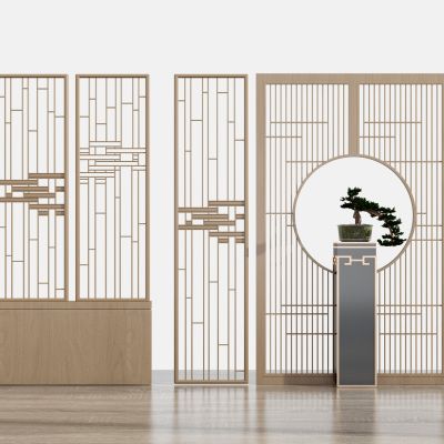 新中式屏风隔断组合