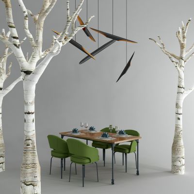 工业风枯树干枝吊灯