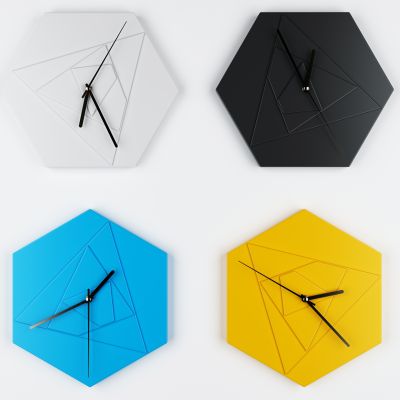 北欧简约几何钟表墙饰