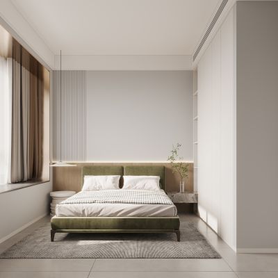 现代卧室，卧室，现代简约卧室，现代主卧