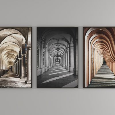 现代简约抽象挂画组合 黑白挂画