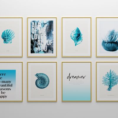 现代蓝色大海装饰挂画