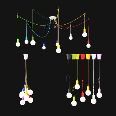 现代彩色儿童灯泡吊灯,