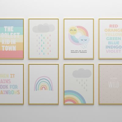 北欧儿童可爱彩虹装饰画