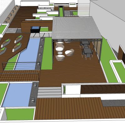 现代风格露台SU模型