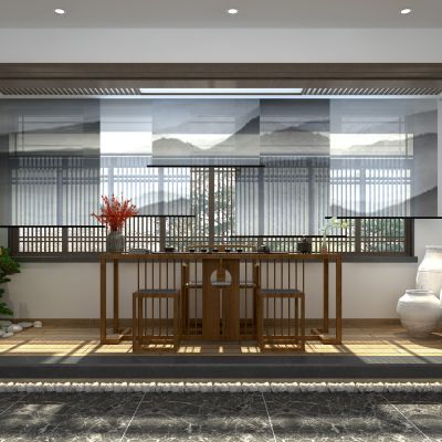 新中式禅意小茶室 阳台