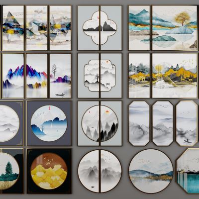 新中式风景挂画山水装饰画