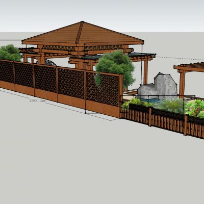 公园花园休闲区SU模型