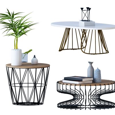 现代铁艺茶几组合