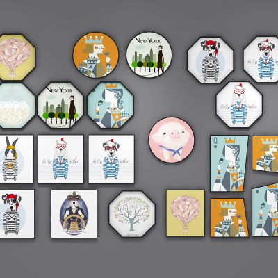 现代北欧挂画组合