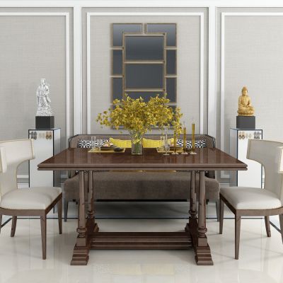 简欧沙发卡座餐桌椅组合