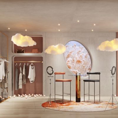 现代服装店直播间