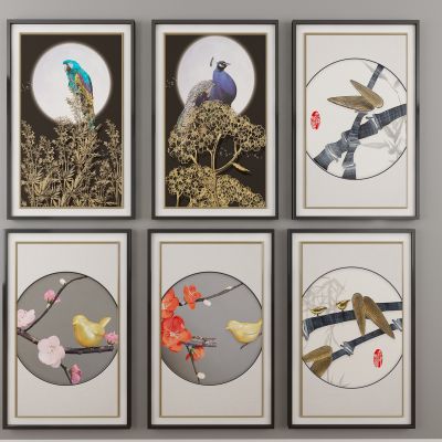 新中式花鸟装饰画 挂画