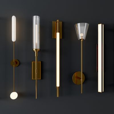 现代金属玻璃壁灯,