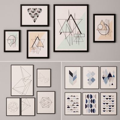 现代风格挂画 照片墙