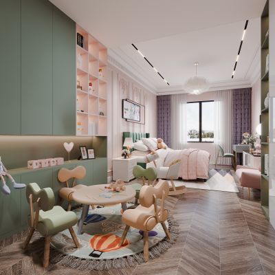 现代卧室女孩房