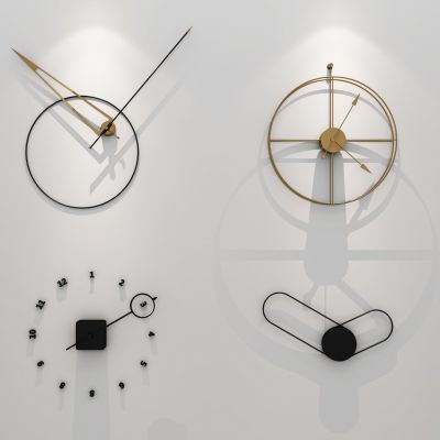 现代金属墙饰挂件时挂钟表