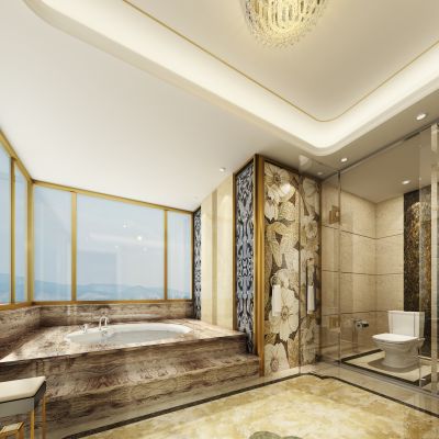 后现代奢华酒店总统套房 浴室间
