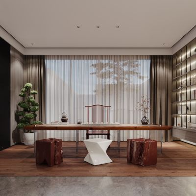 新中式客餐厅，茶室