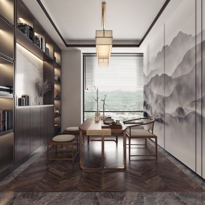 新中式书房茶室