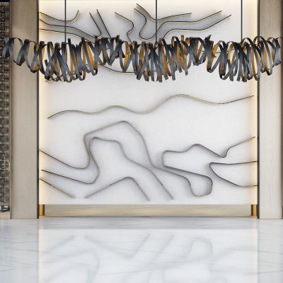 现代形象墙 酒店吊灯 沙发背景墙 吧台背景墙