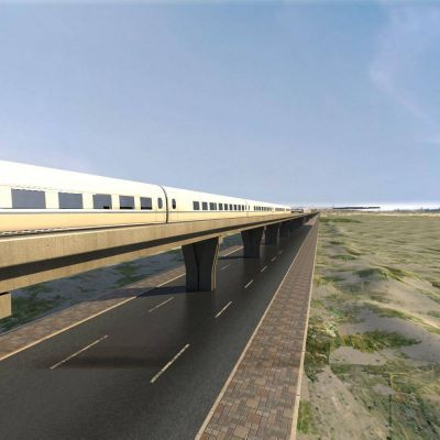 现代轻轨 高铁 轨道 列车