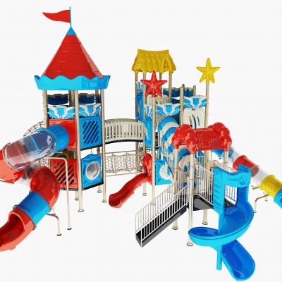 现代儿童滑梯游乐设施