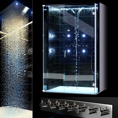 现代淋浴房 淋浴间 花洒 水龙头