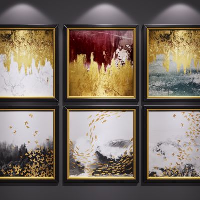 新中式装饰挂画 水墨画 艺术画 玄关端景画 山水画