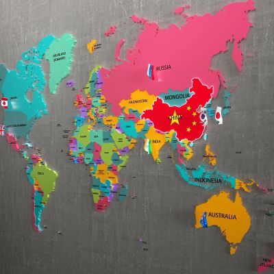 现代世界地图 沙盘