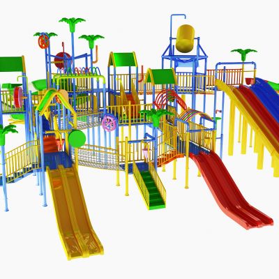 现代儿童水上乐园滑梯