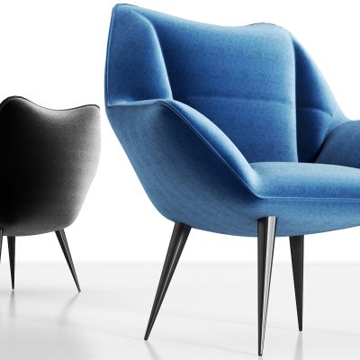 现代轻奢绒布单椅组合