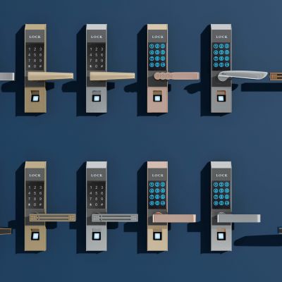 现代智能密码锁 指纹锁 门把手