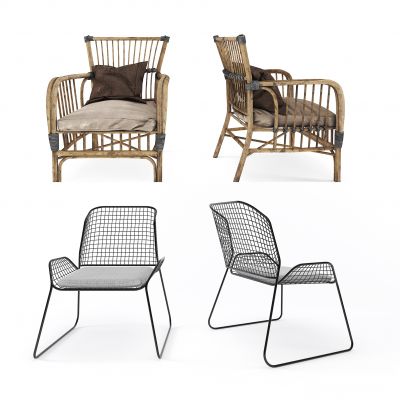 工业风休闲单椅 藤椅