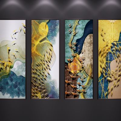 新中式装饰挂画 山水画 水墨画 二联画 艺术画 抽象画