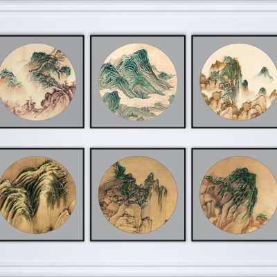 新中式挂画新中式 山水组合画