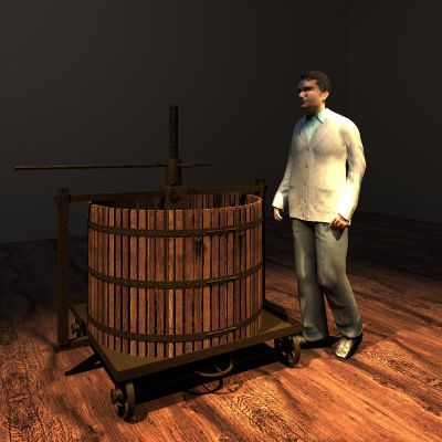 中式古旧葡萄压榨机